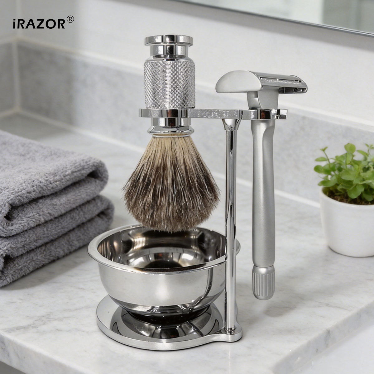 Mens Grooming Kit Gift Set - iRAZOR Kit de Afeitadora de Seguridad