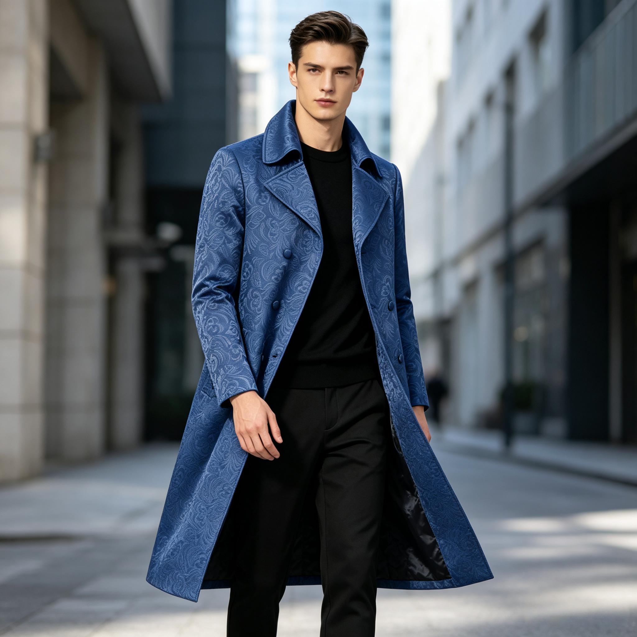 Men'S Grooming Club - Abrigo largo de lujo para hombre