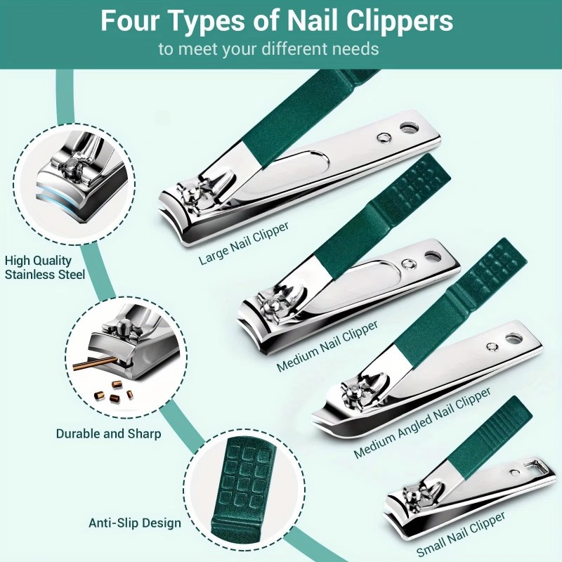 Nail Care Kit Mens - Set de Manicura, Kit de Cortaúñas