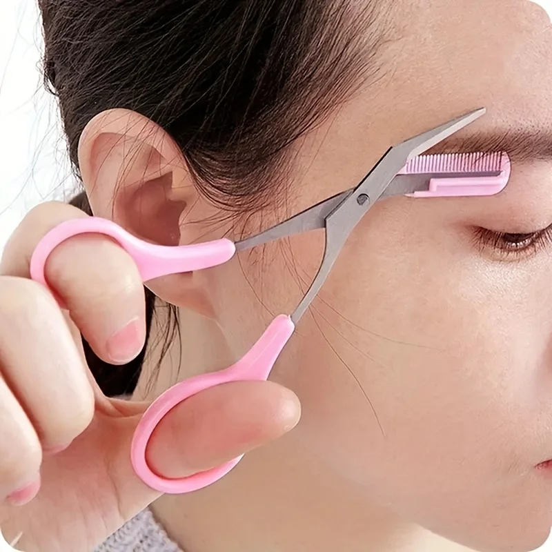 Men'S Grooming Eyebrow Shape - Tijeras para recortar cejas con peine,