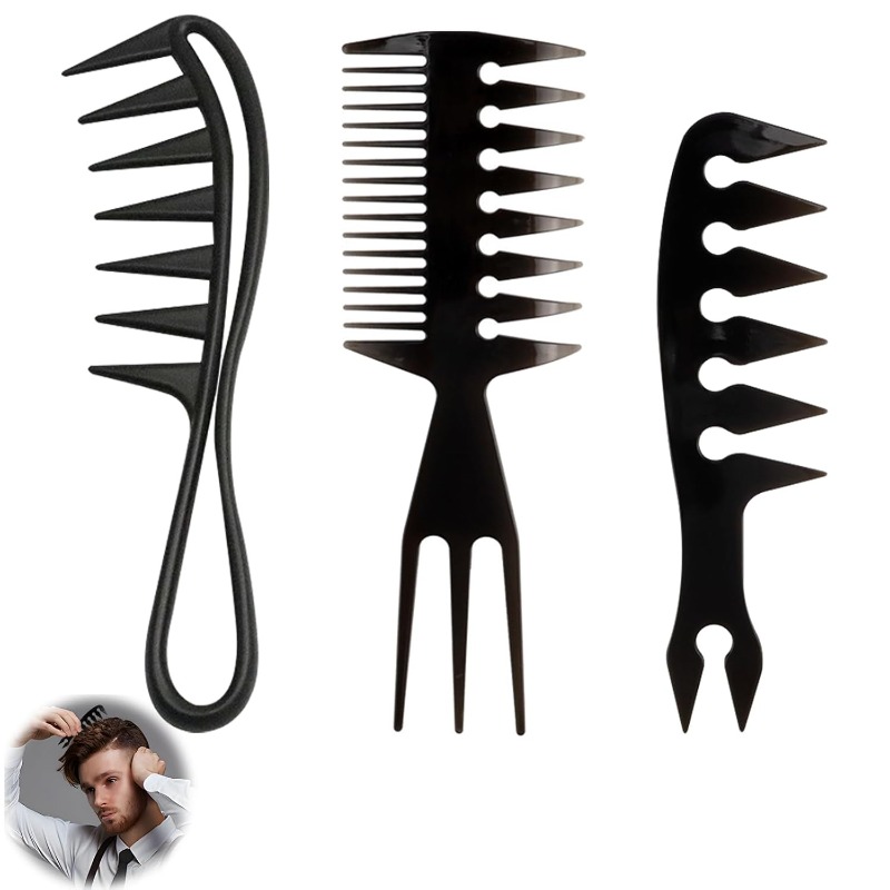 Men'S Grooming Essentials - 1/3 peines de dientes anchos para