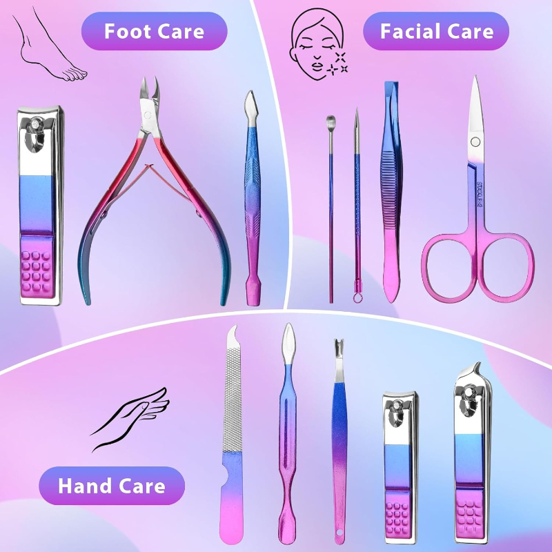 Set de manicura, cortaúñas, ki - Nail Care Kit Mens reseña y precio