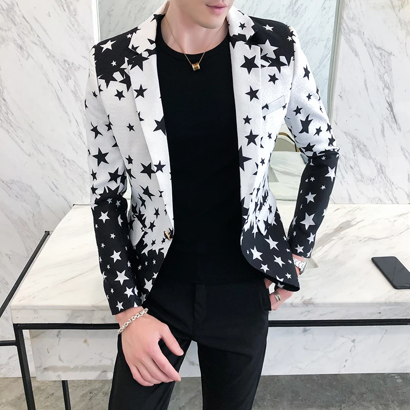 Blazer ajustado con estampado  - Men'S Grooming Club reseña y precio