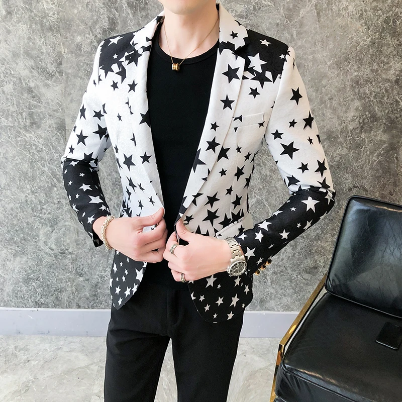 Blazer ajustado con estampado  - Men'S Grooming Club reseña y precio